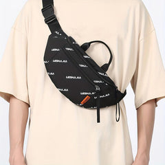 Men's Letter Print Messenger Chest Bag