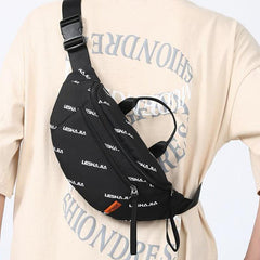 Men's Letter Print Messenger Chest Bag