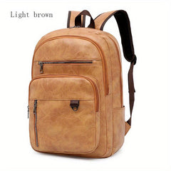 Retro Style Laptop Backpack Multi Zipper School Bag