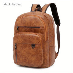 Retro Style Laptop Backpack Multi Zipper School Bag