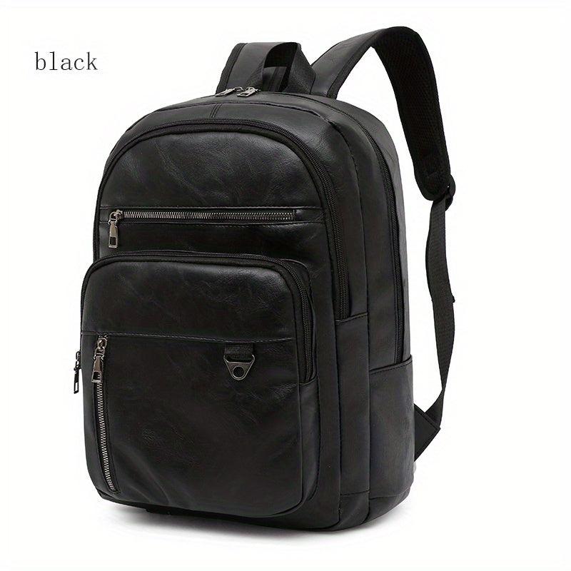 Retro Style Laptop Backpack Multi Zipper School Bag