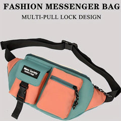 Men's Canvas Sports Chest Bag Casual Messenger