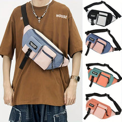 Men's Canvas Sports Chest Bag Casual Messenger