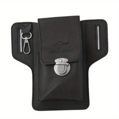 Men's PU Leather Waist Bag for Phone Cigarette Case Key