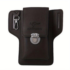 Men's PU Leather Waist Bag for Phone Cigarette Case Key