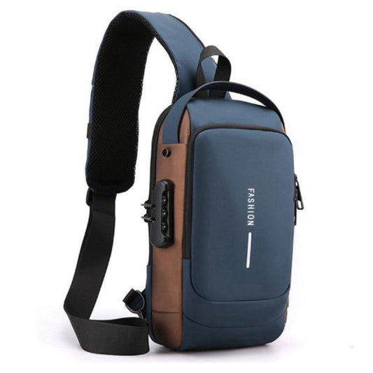 Anti Theft Password Lock Crossbody Bag with USB Charging Port