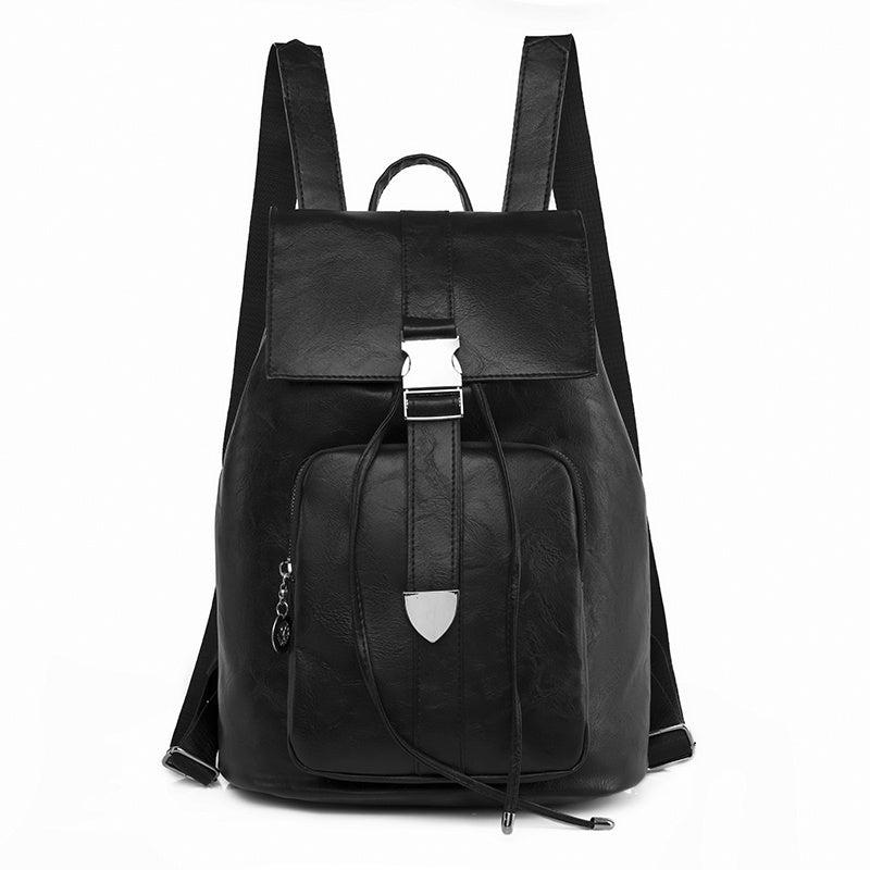 Retro Style Flap Drawstring Backpack School & Travel Bag