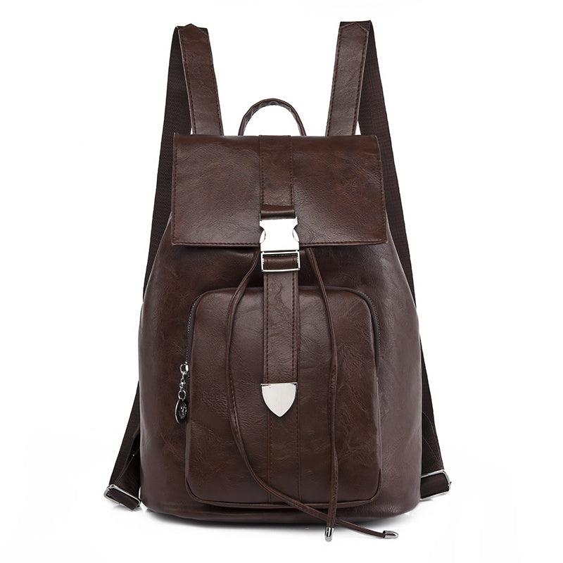 Retro Style Flap Drawstring Backpack School & Travel Bag