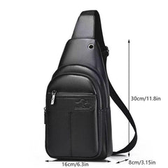 Large Capacity Soft Leather Men's Chest Bag Shoulder Bag For Travel