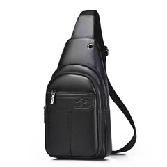 Large Capacity Soft Leather Men's Chest Bag Shoulder Bag For Travel