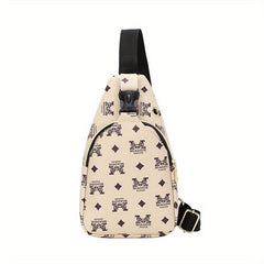 Plaid PU Leather Chest Bag Student Commuter Crossbody Bag Money Cell Phone Bag