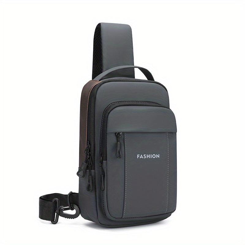 Men's Crossbody Bag with Earphone Hole Multifunction Shoulder Bag