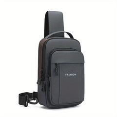 Men's Crossbody Bag with Earphone Hole Multifunction Shoulder Bag