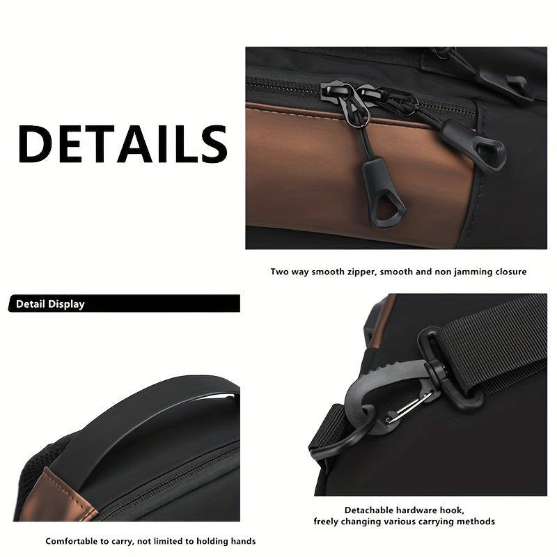 Men's Crossbody Bag with Earphone Hole Multifunction Shoulder Bag