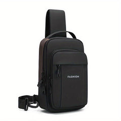 Men's Crossbody Bag with Earphone Hole Multifunction Shoulder Bag