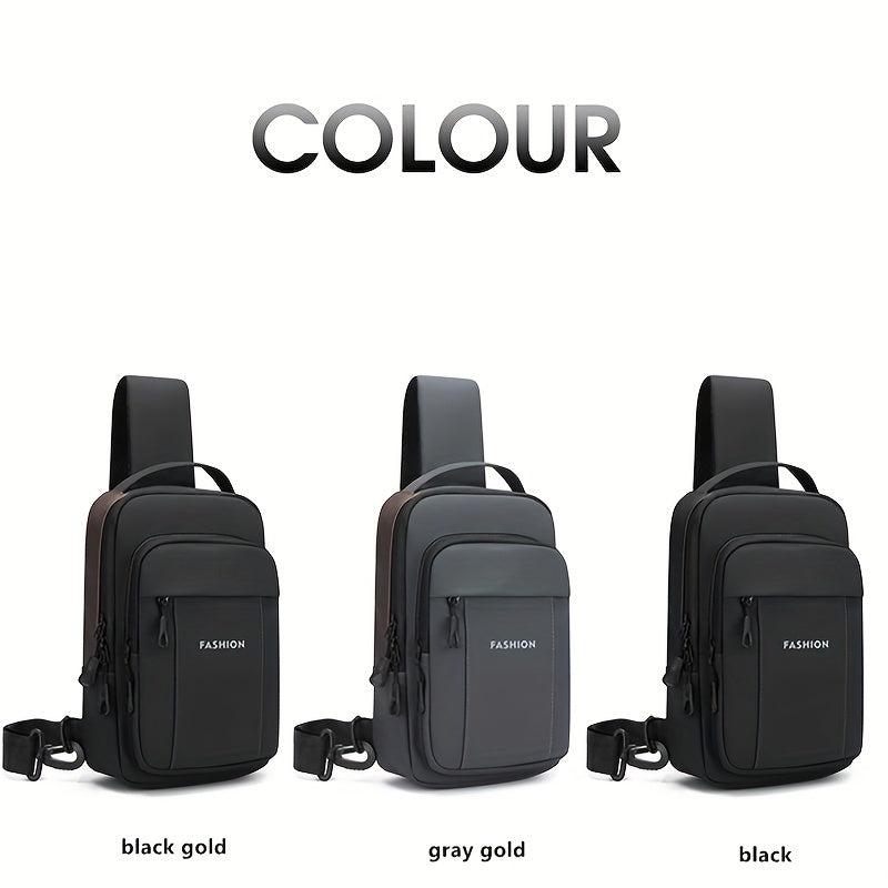Men's Crossbody Bag with Earphone Hole Multifunction Shoulder Bag