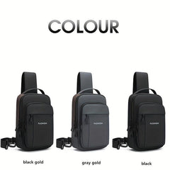 Men's Crossbody Bag with Earphone Hole Multifunction Shoulder Bag