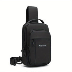 Men's Crossbody Bag with Earphone Hole Multifunction Shoulder Bag