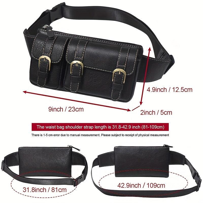 Vintage Leather Waist Bag Fanny Pack For Men Women