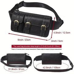 Vintage Leather Waist Bag Fanny Pack For Men Women