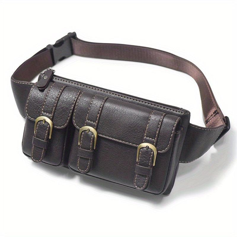 Vintage Leather Waist Bag Fanny Pack For Men Women
