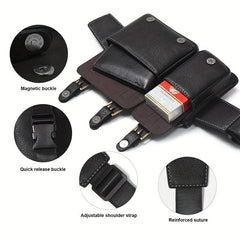 Vintage Leather Waist Bag Fanny Pack For Men Women