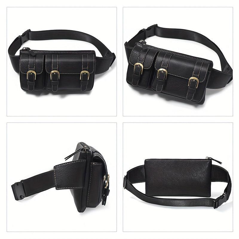 Vintage Leather Waist Bag Fanny Pack For Men Women