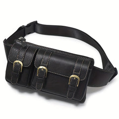Vintage Leather Waist Bag Fanny Pack For Men Women
