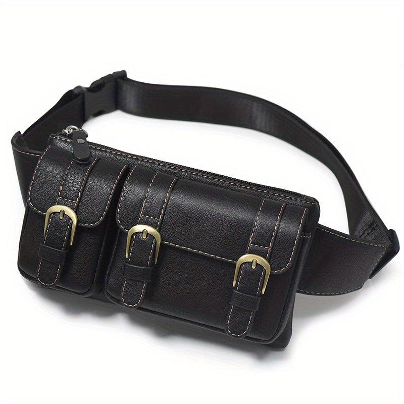 Vintage Leather Waist Bag Fanny Pack For Men Women