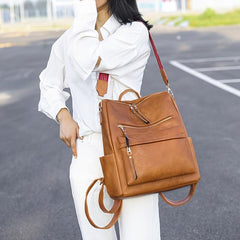Women's Convertible Backpack Purse in PU Leather Daypack