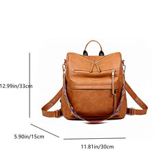 Women's Convertible Backpack Purse in PU Leather Daypack