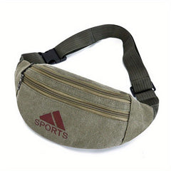 Casual Canvas Waist Bag Large Capacity Wear resistant Crossbody Bag Coin Purse
