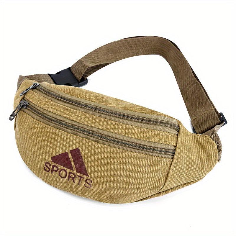Casual Canvas Waist Bag Large Capacity Wear resistant Crossbody Bag Coin Purse