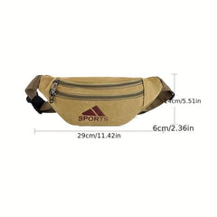 Casual Canvas Waist Bag Large Capacity Wear resistant Crossbody Bag Coin Purse