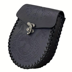 Retro PU Leather Belt Bag Viking Style Medieval Woven Coin Purse