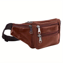 PU Leather Waist Bag Waterproof Travel Outdoor Waist Bag Wear resistant