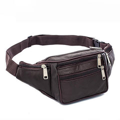 PU Leather Waist Bag Waterproof Travel Outdoor Waist Bag Wear resistant