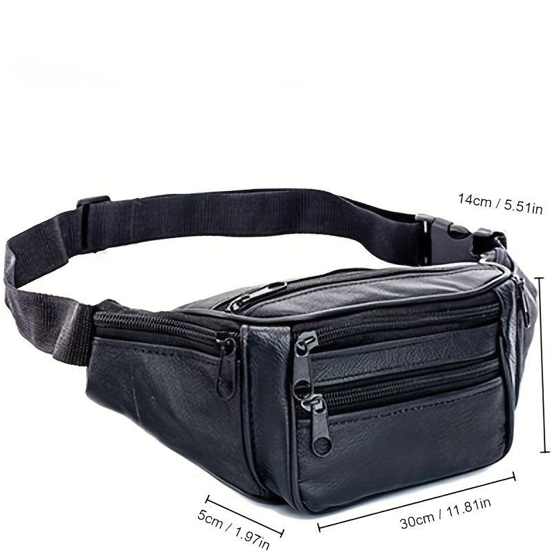 PU Leather Waist Bag Waterproof Travel Outdoor Waist Bag Wear resistant
