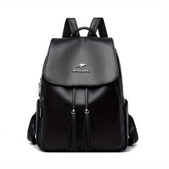 Flap Backpack For Women Tassel Drawstring Travel Daypack