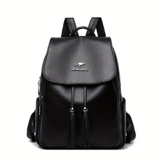 Flap Backpack For Women Tassel Drawstring Travel Daypack