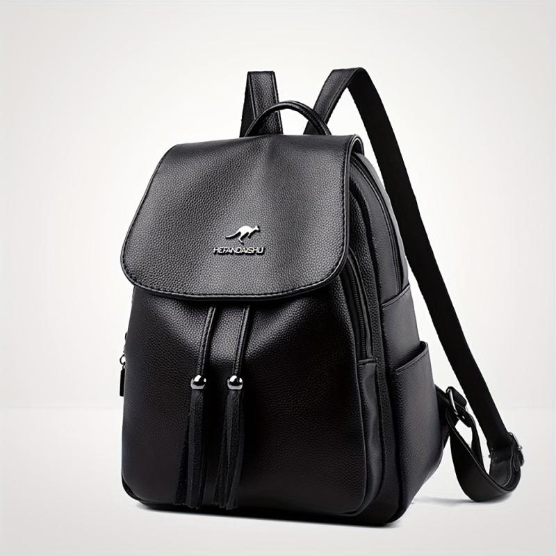 Flap Backpack For Women Tassel Drawstring Travel Daypack