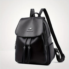 Flap Backpack For Women Tassel Drawstring Travel Daypack