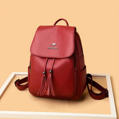 Flap Backpack For Women Tassel Drawstring Travel Daypack