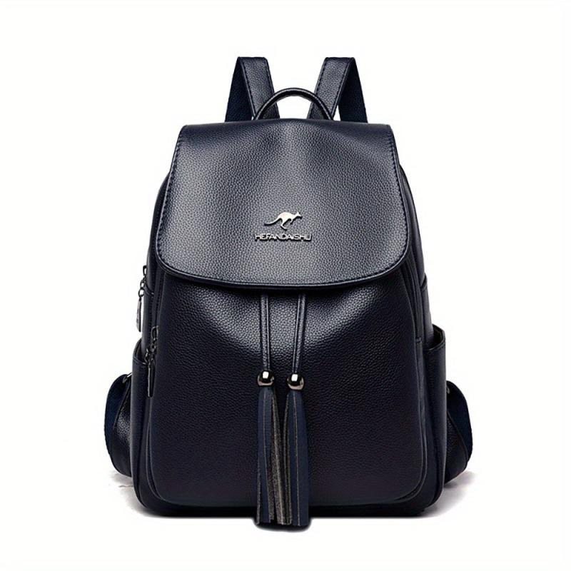 Flap Backpack For Women Tassel Drawstring Travel Daypack