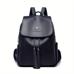 Flap Backpack For Women Tassel Drawstring Travel Daypack