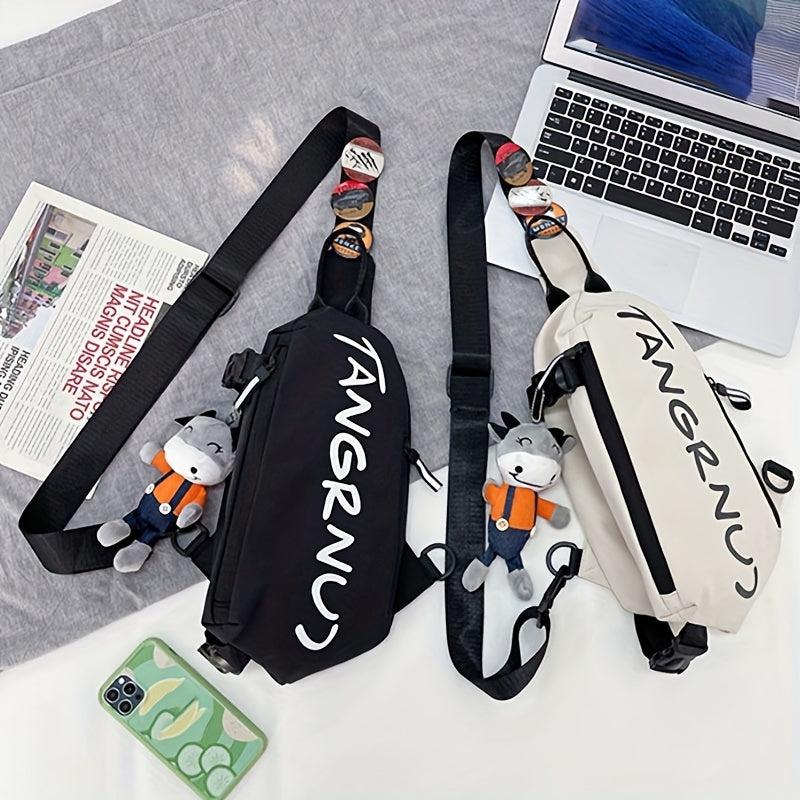 Men's Diagonal Shoulder Bag Sports Leisure Chest Bag Letter Bag