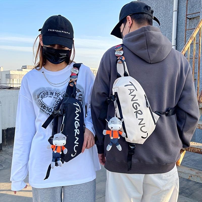 Men's Diagonal Shoulder Bag Sports Leisure Chest Bag Letter Bag