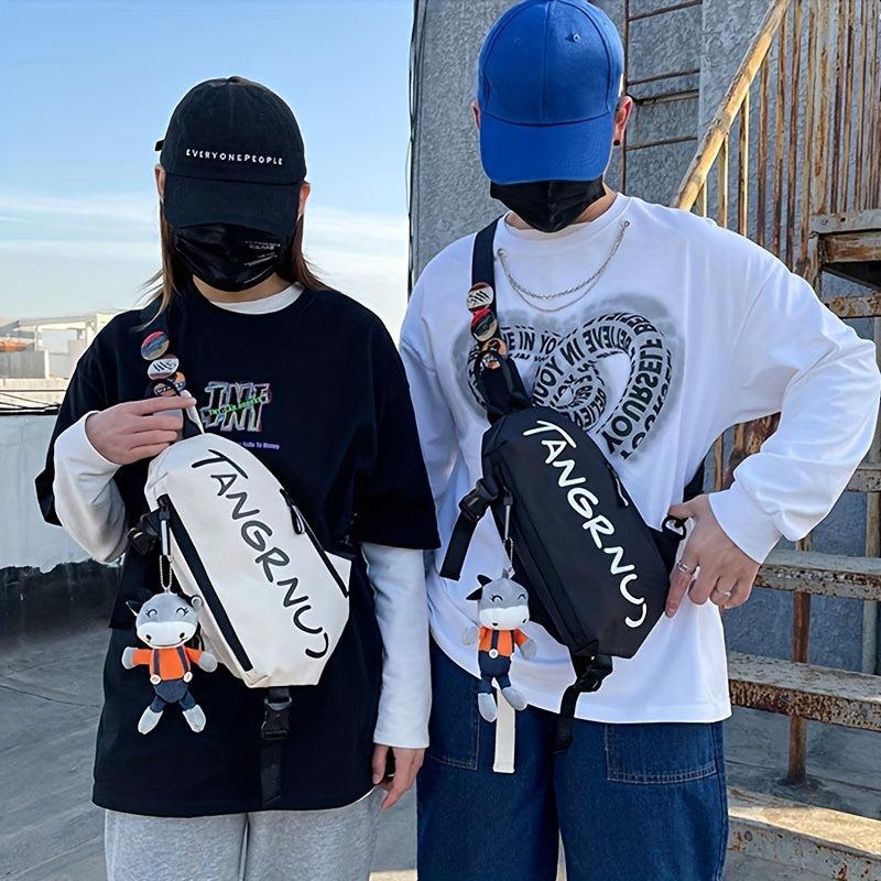Men's Diagonal Shoulder Bag Sports Leisure Chest Bag Letter Bag