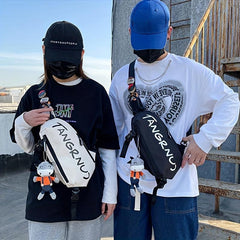 Men's Diagonal Shoulder Bag Sports Leisure Chest Bag Letter Bag