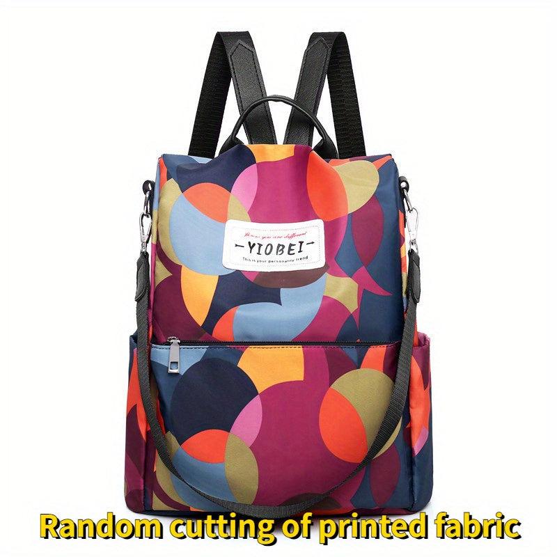 Letter Patch Decor Backpack Purse Two way Shoulder Bag